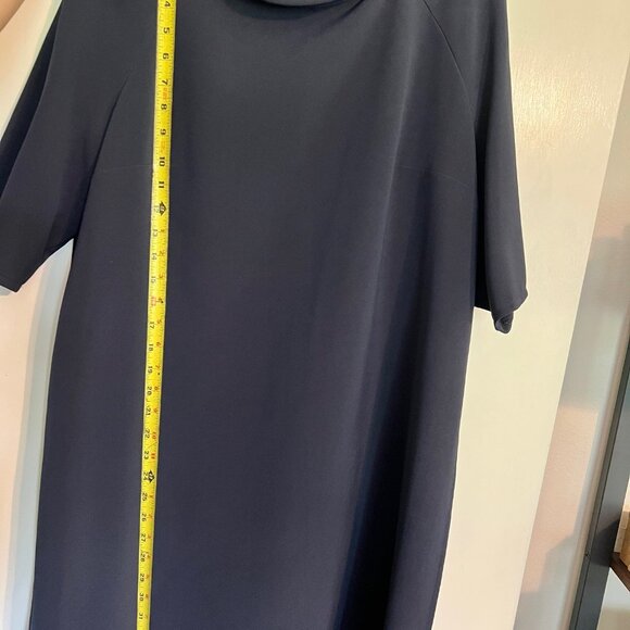 Navy Colorblock Shift Dress Mustard Panels Work Office Chic Size 14 - Picture 12 of 13